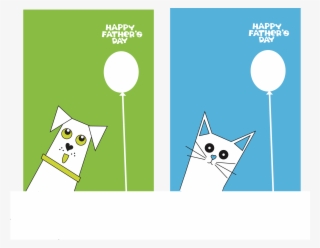 Father's Day Card With Either A White Dog Or A White - Cat Yawns