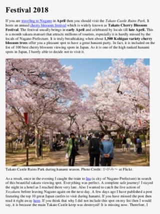 Nagano Japan - Cherry Blossom