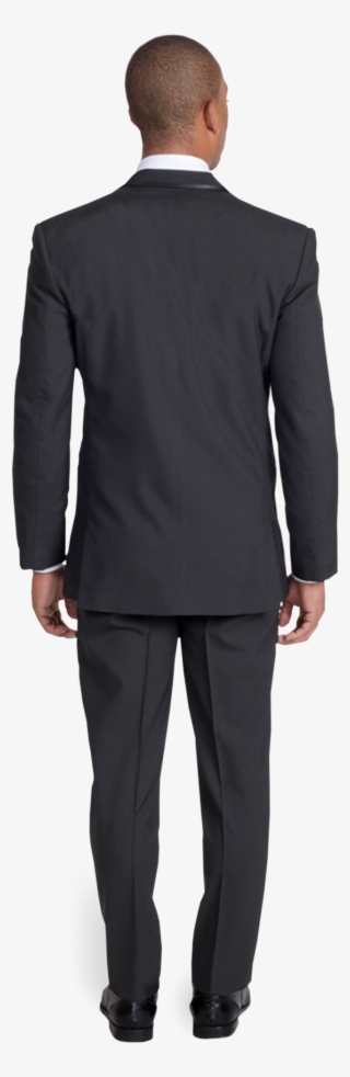 Black Framed Notch Lapel Tuxedo With Blue Bow Tie - Formal Wear