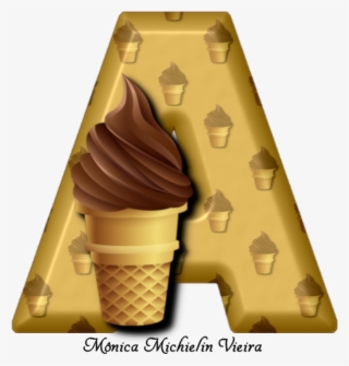 Alfabeto De Sorvete Com Textura Seamless Png - Ice Cream Cone