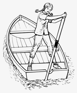Row Boat Rowing Paddle - Row Boat Line Drawing