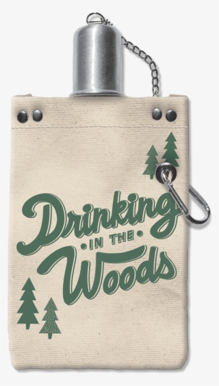 Drinking In The Woods Canvas Flask - Water Bottle