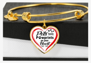 Pets Leave Pawprints On Your Heart Bangle - Bracelet