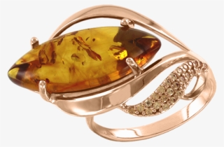 Gold-plated Silver And Rhodium Ring With Amber - Pre-engagement Ring
