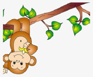 Clipart Monkey 10 Cross Black And - Monkey On Tree Clipart