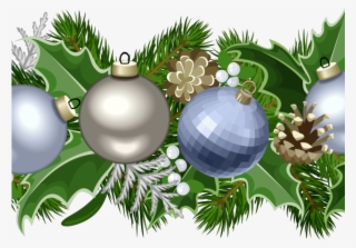 Garland Clipart Green Garland - Blue Christmas Decorations Png
