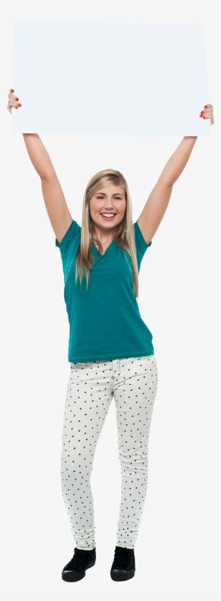 Girl Holding Banner Png Stock Images