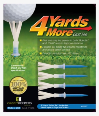 4 Yards More Golf Tees Driver Blue 3 1/4 Inches Length - 4 Yards More Golf Tee