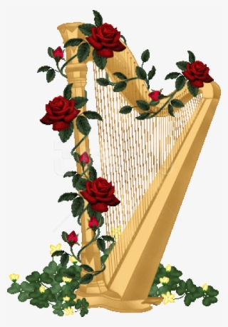 Free Png Download Harp With Roses Png Images Background - Harp And Roses