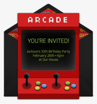 Arcade Machine Online Invitation - 10th Birthday Invitation For Boys
