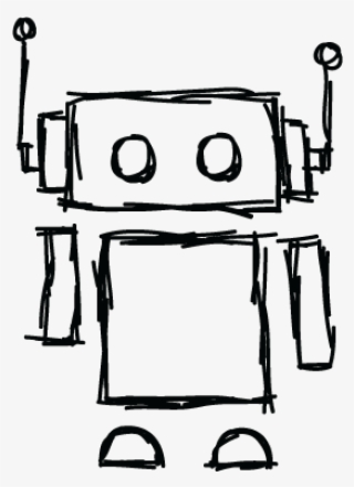 Little Bot Bot Robot Illustrator Robot Antenna Logo - Technical Drawing