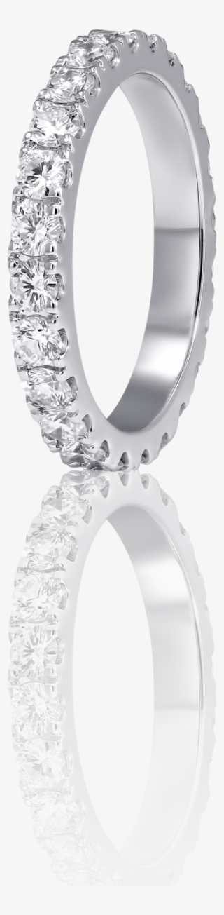 Pavé Diamond Eternity Wedding Ring In 18 K White Gold - Engagement Ring