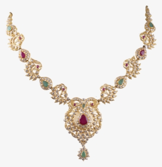 Ruby Emerald Gold Necklace Designs 3451-10 - Necklace