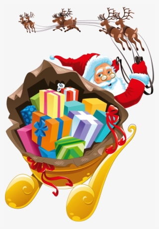 Scrap Santa Claus, Saint Nicholas, Father Christmas, - Santa Claus Sled Png