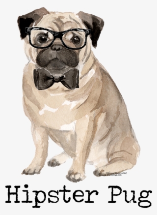 Adorable Hipster Black And Bowtie Soft Short - Pug