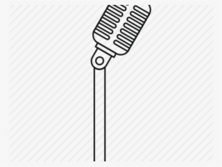 Drawn Microphone Radio Microphone - Microphone Stand Outline