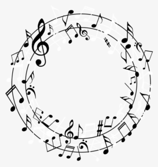 Frame Border Music Notes Transparent Image - Music Notes Round Png
