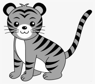 Baby Animal Clipart Black And White - Tiger Face Easy Drawing Transparent  PNG - 7178x6336 - Free Download on NicePNG