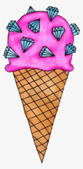 #tumblr #cool #png #cute #pink #rosa #cono #cream - Diamond Ice Cream