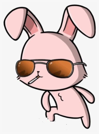 Bunny In Glasses - Bad Ass Bunny Cartoon