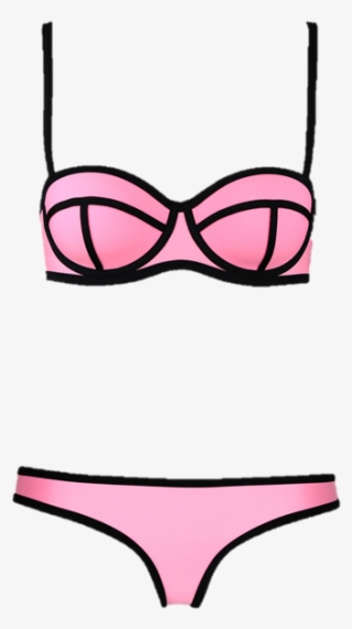 Banner Royalty Free Download Bikini Clip River Island - Bathing Suit With Black Lines