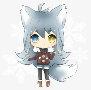 Arctic Wolf Clipart Female - Cute Chibi Wolf Draw