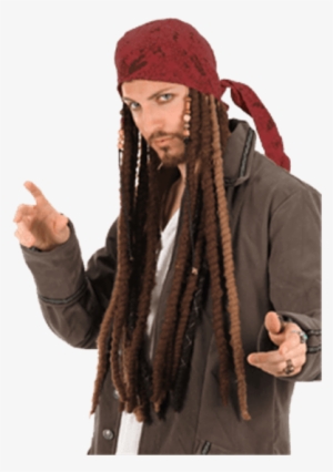 Jack Sparrow Scarf With Dreads - Pirates Of The Caribbean Jack Sparrow Dreadlock Bandana