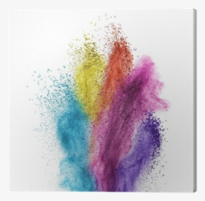 Color Powder Explosion Isolated On White Canvas Print