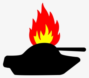 This Free Clipart Png Design Of Burning Tank