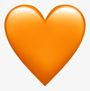Orange Heart Png Download - Emoji Iphone Coeur Orange