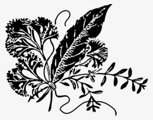 Black Vector Herb - Black And White Herb Clipart