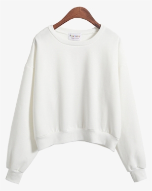 Plain Sweater - White Crop Sweater Png