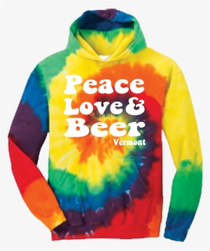 Peace Love And Beer Hoodie - Crushed Mx Tie Dye Hoodie