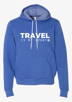 Travel Is My Sport Royal Hoodie - Bella + Canvas Hooded Pullover Sweatshirt. 3719