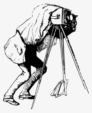 Drawing Photographer Camera Line Art - Vintage Photographer Clipart