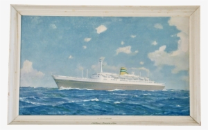 Vintage Framed Holland America Lines Steamship Print