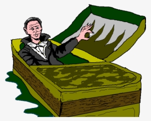 Free Count Dracula Waking From His Coffin Clip Art - Wake Up From Coffin