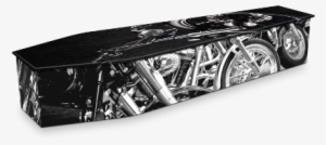 Black Chrome Motorcycle Coffin - Motorcycle Coffin