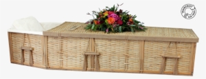 Bamboo Six Point Coffin 3q Flowers Hero Slide - Coffin