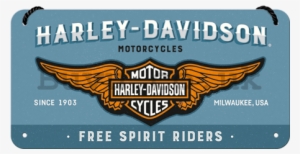 Wall Hanging Sign - Harley Davidson - Wings Poster Print (36 X 12)