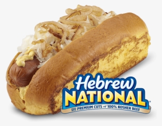hebrew national all beef hot dog - hot dog mustard and sauerkraut