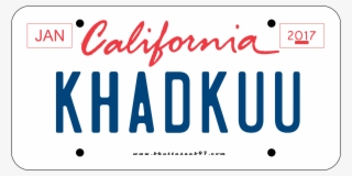California Khadkuu Number Plate - Ronald Reagan Presidential Library