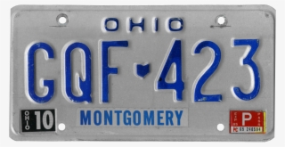 Ohio License Plate, 1980 1984 Series With October 1985 - Number