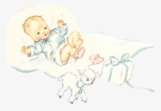 Baby Boy Lamb Image Digital - Illustration