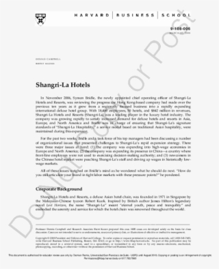 Shangri-la Hotels - Document