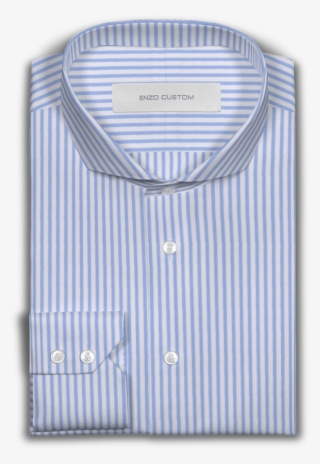 Cotton Blue Stripe Dress Shirt - Formal Wear