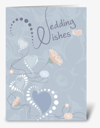 Wedding Wishes Hearts And Flowers Greeting Card - Poster