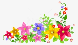Free Png Download Transparent Floral Decoration Clipart - Horizontal Flower Border Clipart