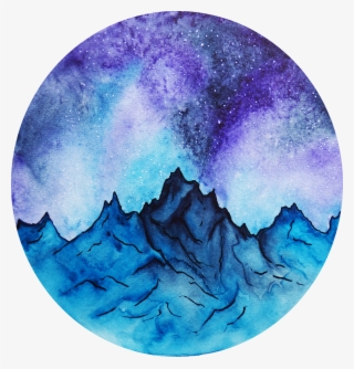 How To Paint A Watercolor Galaxy, Nebula And Night - Circle