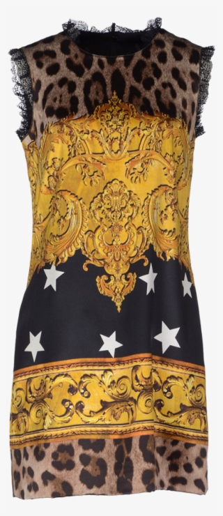 Dolce & Gabbana Short Sleeveless Leopard Print Star - Day Dress